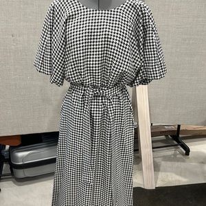 Houndstooth black and white dress